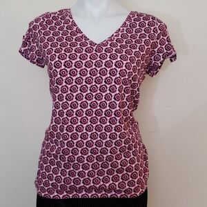 Liz Claiborne Purple & White Cotton Top